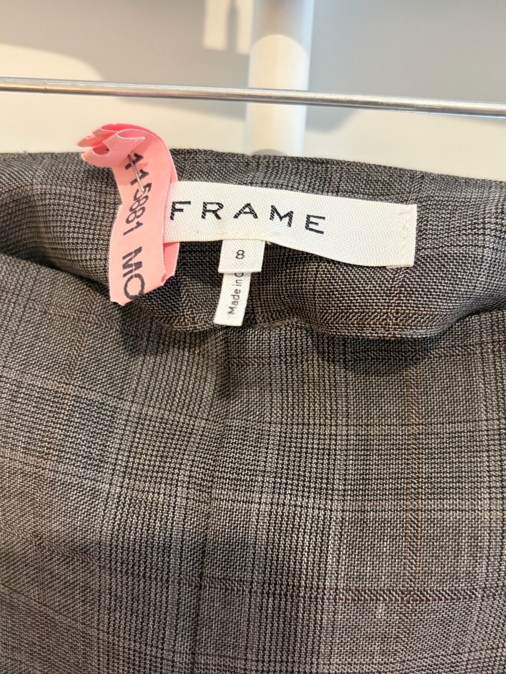 FRAME EUC Plaid Slit Front Cropped Pants Trousers 6 8 Wool - Picture 5 of 7